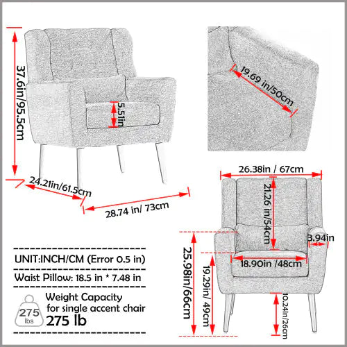 Modern Upholstered Chairs - White