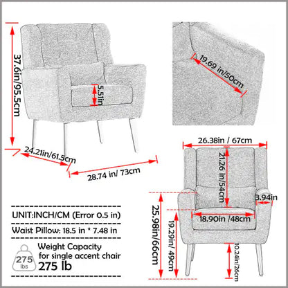 Modern Upholstered Chairs - White