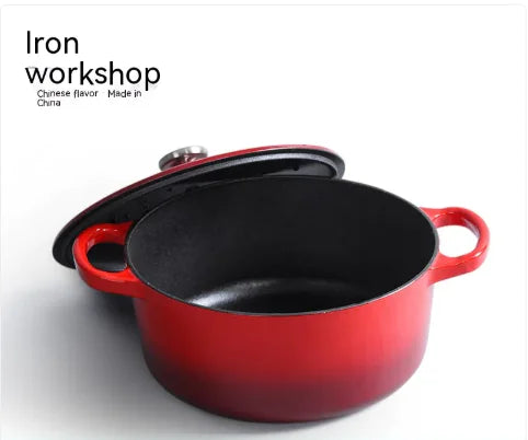 Iron Workshop Enamel Soup Pot Thickened Cast Pot